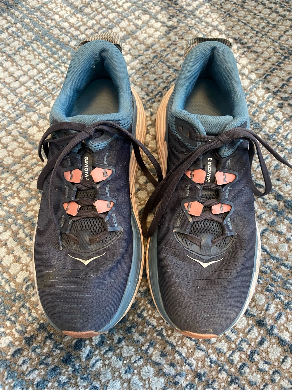 Hoka One One Gaviota 3 Ombre Blue with Teal and Pink Accents